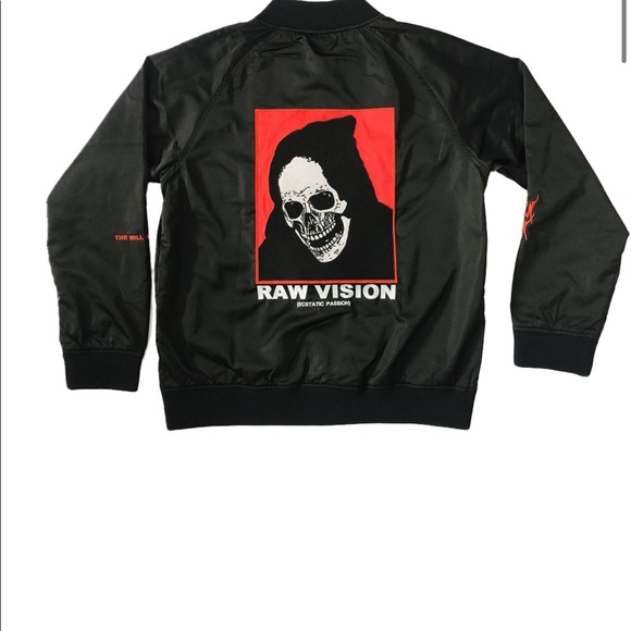 ALIEN BODY BLACK SATIN RAW VISION JACKET SIZE XL - Picture 4 of 5
